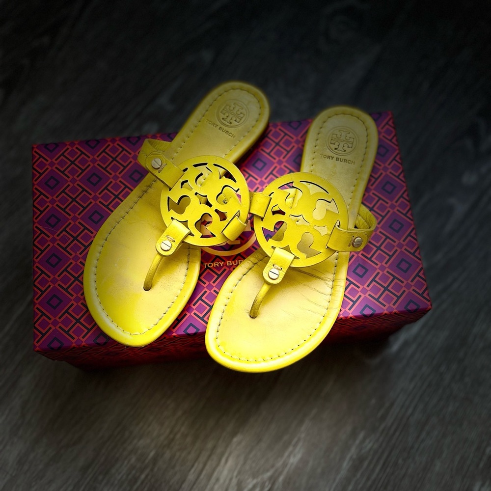 Beautiful yellow Tory Burch Miller Sandals
